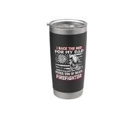 I Back The Red For My Dad Proud Son Firefighter Fathers Day Gobelet isotherme en acier inoxydable double paroi