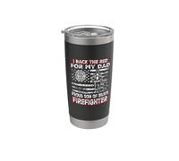 I Back The Red For My Dad Proud Son Firefighter Fathers Day Gobelet isotherme en acier inoxydable double paroi