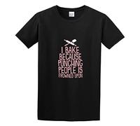 I Bake Because Punching People is Frowned Upon Men Simple Tshirt Black XL