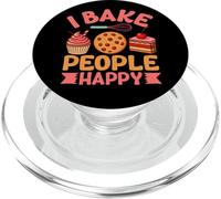 I Bake People Happy Cupcake Cookie Joy PopSockets PopGrip pour MagSafe