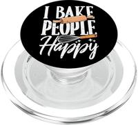 I Bake People Happy Kitchen Lover Funny Baking Pun Bakery PopSockets PopGrip pour MagSafe