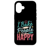 I Bake People Happy Pastry Chef Cake Cookie Bake Happy Bake Coque pour iPhone 16