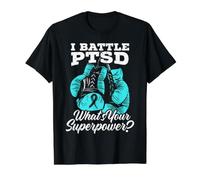 I Battle PTSD Unicorn Stress Disorder T-Shirt Graphique avec Valeur, Homme, Noir, M