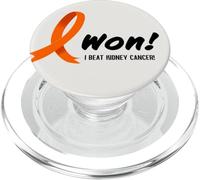 I Beat Kidney Cancer. I Won! Orange Ribbon for Survivors PopSockets PopGrip pour MagSafe