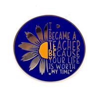 I Became A Teacher Because Your Life Is Worth My Time - Série littérature - Épinglette en émail - Badge plaqué pour vêtements, sacs et cordons
