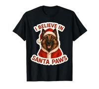 I Believe in Santa Paws Chien Belge Tervuren Merry Christmas T-Shirt