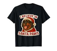 I Believe in Santa Paws Chien Mastiff Tibétain Merry Christmas T-Shirt
