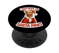 I Believe in Santa Paws Cirnecho dell'Etna Chapeau de Noël pour Chien PopSockets PopGrip Adhésif