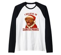 I Believe in Santa Paws Dogue de Bordeaux Chien Noël Noël Manche Raglan