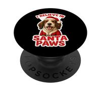 I Believe in Santa Paws Grand Basset Griffon Vendéen Christmas PopSockets PopGrip Adhésif