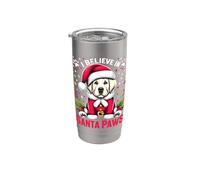 I Believe In Santa Paws Labrador Retriever Chien de Noël Maman Gobelet isotherme en acier inoxydable double paroi