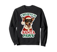 I Believe in Santa Paws Rat Terrier Chien Maman Papa Noël Sweatshirt