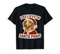 I Believe in Santa Paws Saluki, Chien, Maman, père, propriétaire, Noël T-Shirt