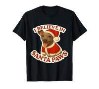I Believe in Santa Paws Terrier américain sans Poils de Noël T-Shirt
