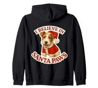 I Believe in Santa Paws Wire Fox Terrier Chien Merry Christmas Sweat à Capuche