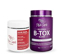 I Belli Capelli Ravenna - Kit de Lissage Capillaire - B-tox Spécial Cheveux Blonds & Masque à l’Aloe Vera - Anti-Frizz, Hydratation Intense & Brillance - Traitement Capillaire Sans Formol pour Cheveux