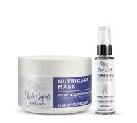I Belli Capelli Torrano NutriCare - Set Huile & Masque Capillaire - Pour Cheveux Frisés, Secs et Abîmés - Soin Nourrissant au Beurre de Karité & Vitamine E - Sans Sulfates ni Parabènes - Pack de 2)