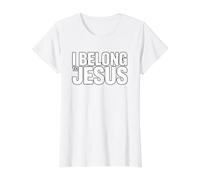 I Belong to Jesus T-Shirt Graphique avec Valeur, Femme, Blanc, M