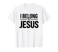 I Belong to Jesus T-Shirt Graphique avec Valeur, Homme, Blanc, L