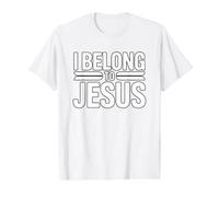 I Belong to Jesus T-Shirt Graphique avec Valeur, Homme, Blanc, L