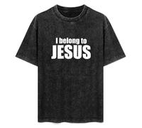 I Belong to Jesus Unisex T-Shirt Printed Tee Graphic Top Men Black Shirt XXL