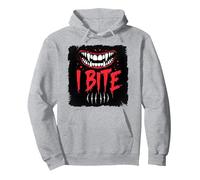 I Bite Not Friendly Ne touchez Pas de féroces Crocs d'avertissement Sweat à Capuche, Unisexe pour Adultes, Gris Chiné, XL