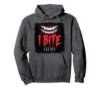 I Bite Not Friendly Ne touchez Pas de féroces Crocs d'avertissement Sweat à Capuche, Unisexe pour Adultes, Chiné Foncé, M