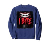 I Bite Not Friendly Ne touchez Pas de féroces Crocs d'avertissement Sweatshirt, Unisexe pour Adultes, Bleu Marine, XXL