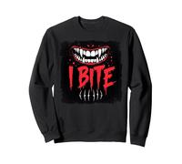 I Bite Not Friendly Ne touchez Pas de féroces Crocs d'avertissement Sweatshirt, Unisexe pour Adultes, Noir, S