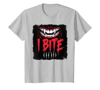I Bite Not Friendly Ne touchez Pas de féroces Crocs d'avertissement T-Shirt, Enfant, Argent, 6 Ans