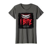 I Bite Not Friendly Ne touchez Pas de féroces Crocs d'avertissement T-Shirt, Femme, Asphalte, XS