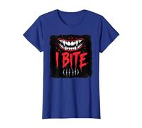 I Bite Not Friendly Ne touchez Pas de féroces Crocs d'avertissement T-Shirt, Femme, Bleu Royal, M