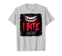 I Bite Not Friendly Ne touchez Pas de féroces Crocs d'avertissement T-Shirt, Homme, Argent, M