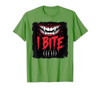 I Bite Not Friendly Ne touchez Pas de féroces Crocs d'avertissement T-Shirt, Homme, Herbe, XL