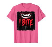 I Bite Not Friendly Ne touchez Pas de féroces Crocs d'avertissement T-Shirt, Homme, Rose Chiné, S