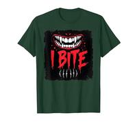I Bite Not Friendly Ne touchez Pas de féroces Crocs d'avertissement T-Shirt, Homme, Vert Forêt, M