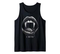 I Bite Vampire Crocs Dents Lèvres Spooky Halloween Débardeur