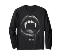 I Bite Vampire Crocs Dents Lèvres Spooky Halloween Manche Longue