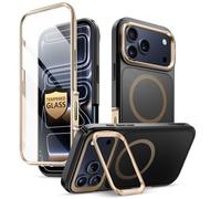 i-BLASON Ares Coque pour iPhone 17 Pro Max 6,9" 2025 avec Support [MagSafe Compatible] [Protection d'Ecran Verre Trempé] [Bouton Caméra Compatible] Protection Intégrale Robuste Magnétique (Desert)