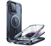 i-Blason Ares Mag Coque pour iPhone 15 Pro Max avec Protecteur d'écran, Compatible avec MagSafe, Coque intégrale et résistante aux Chocs (Bleu Marine)