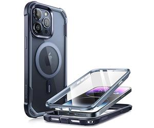 i-Blason Ares Mag Coque pour iPhone 15 Pro Max avec Protecteur d'écran, Compatible avec MagSafe, Coque intégrale et résistante aux Chocs (Bleu Marine)