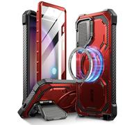 i-Blason Armorbox - Coque MagSafe pour Samsung Galaxy S24 Ultra avec Coque d'appareil Photo [Prend en Charge Le Chargeur sans Fil] Coque intégrale à 360° avec Protecteur d'écran et béquille pour S24