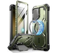 i-Blason [Armorbox Coque pour Samsung Galaxy S24 Ultra 5G (2024), Protecteur d’Ecran et Protecteur de Caméra Intégrés, Antichoc Intégrale 360° Protection (Vert)