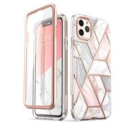 i-Blason Coque iPhone 11 Pro Max, Coque Complète de Protection Antichoc Bumper avec Protecteur d'écran Intégré [Série Cosmo] pour iPhone 11 Pro Max 6.5'' 2019 (Marbre)