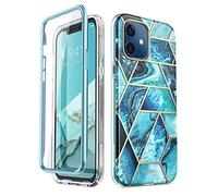 i-Blason Coque iPhone 12 Mini 5G (2020) 5,4 Pouces [Série Cosmo] Protection 360 Etui Brillant Bumper Antichoc avec Protecteur d'écran Intégré (Océan)