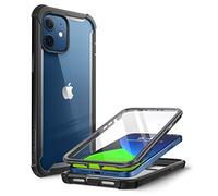 i-Blason Coque iPhone 12 Mini 5G (2020) 5,4'' [Série Ares] Protection Intégrale Bumper Antichoc Dos Transparent avec Protecteur d'écran Intégré (Noir)