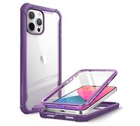 i-Blason Coque iPhone 12 Pro Max 5G (2020) 6,7'' [Série Ares] Protection Intégrale Bumper Antichoc Dos Transparent avec Protecteur d'écran Intégré (Violet)