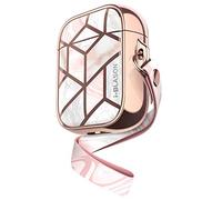i-Blason Coque pour AirPods 2 / AirPods 1, Étui de Protection 360° [Cosmo] Housse Motif Paillette Style Élégant (Marbre Rose)