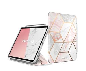 i-Blason Coque pour iPad Pro 13 Pouces 2024 avec Porte-Stylet [Veille/Réveil Auto] Protection Fine avec Support Smart Cover à Trois Volets pour iPad Pro 13" M4, Convient pour Apple Pencil, Rose