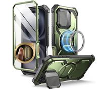 i-Blason Coque pour iPhone 16 Plus avec Protecteur Caméra Support Intégrés [Compatible avec Bouton Caméra & MagSafe] [Protection Militaire] Armorbox Coque Intégrale avec Protection d’Ecran, Vert